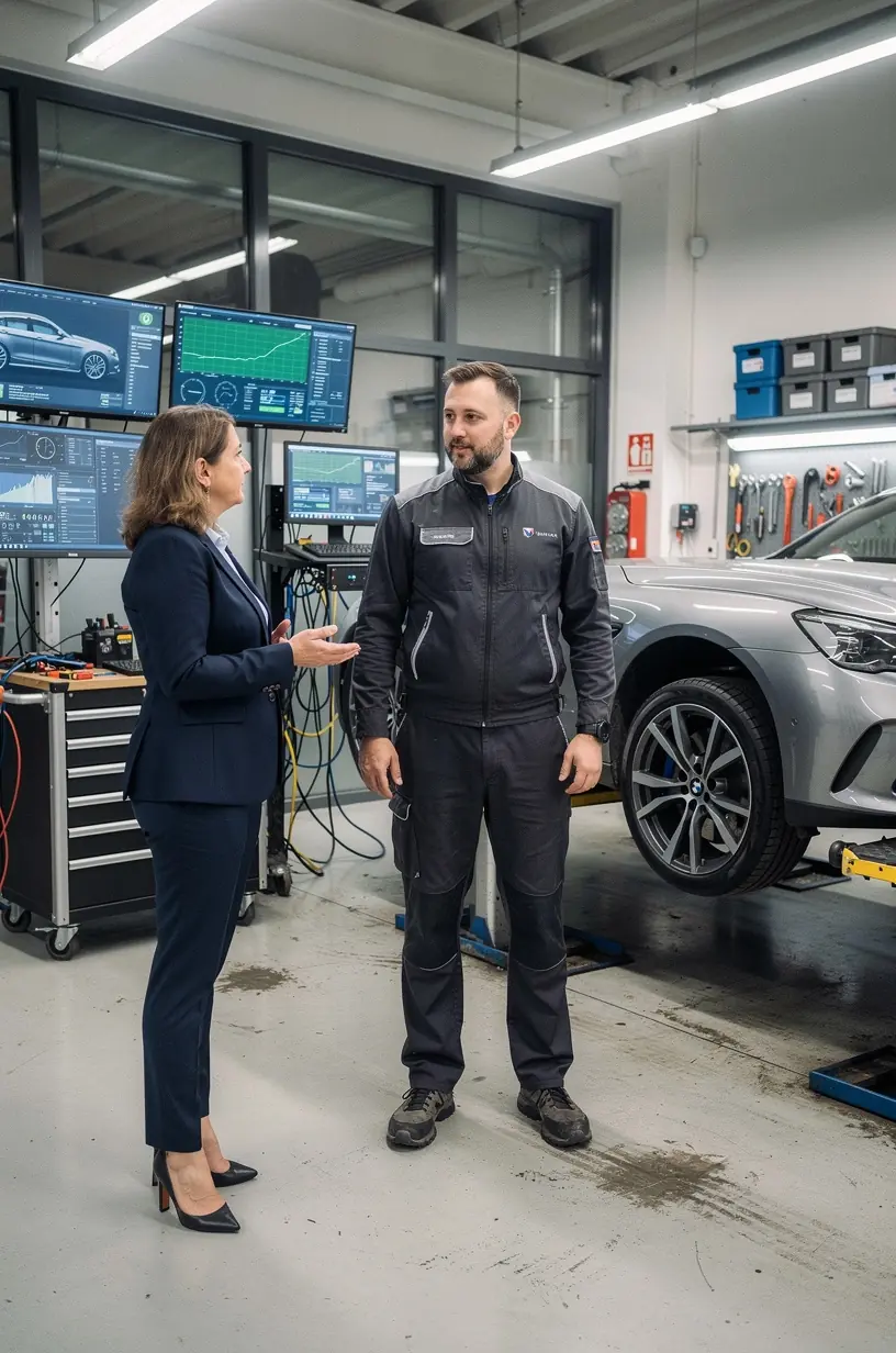 Záber na čistý a usporiadaný pracovný priestor s profesionálnymi nástrojmi na auto detailing